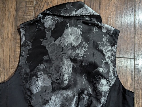 Christopher & Banks Vest Women's SM Full Zipper Black Silver Abstract Metallic - Picture 10 of 13