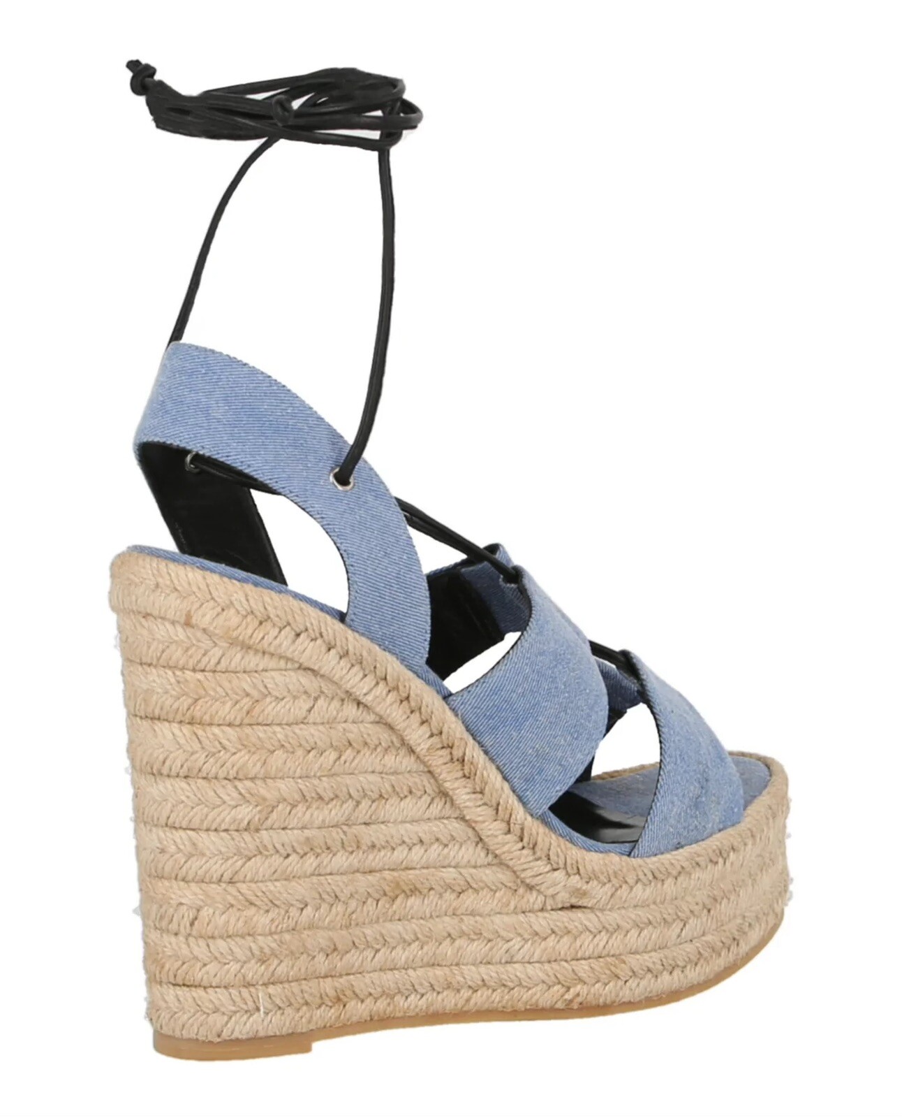 Sandali Saint Laurent YSL Espadrille Zeppe Denim Plateau Zeppe US 6 IT 36