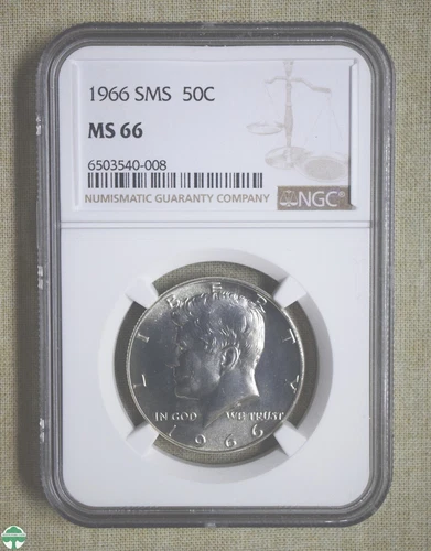 1966-SMS KENNEDY HALF DOLLAR - NGC CERTIFIED - MS 66 - DDO FS-102