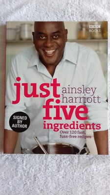 Signed Book : Ainsley Harriott, Just Five Ingredients : BBC Books : Cookery