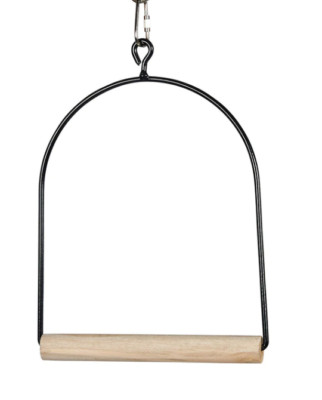 Adventure Bound Metal and Wood Parrot Cage Swing - Black - H 25 cm