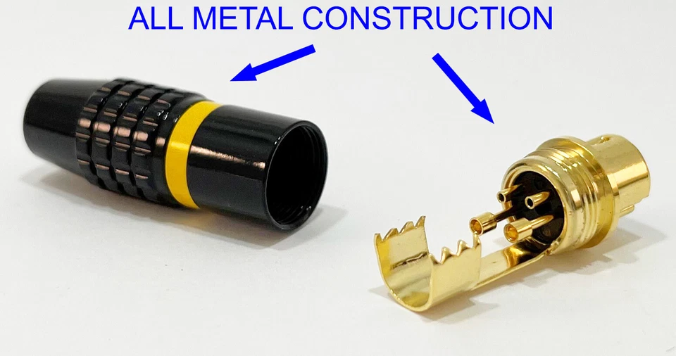 6-pack S-Video Male 4-Pin GOLD All Metal Connector Plug SVHS RadioShack 278-0451 - Image 2 of 4