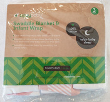 Ziggy Pink Sz 7-14 Lbs Baby Swaddle Blanket And Infant Wrap 3 Pack Cotton NEW
