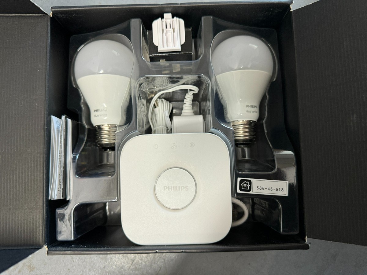 蛍光灯・電球 Philips Hue Bar x Bridge x Lightbulb Set PHILIPS HUE 2.1 A19 WHITE STARTER KIT WITH BRIDGE E26 840LM