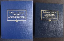 Set of 2 Whitman Jefferson Nickel 1938-2024 Coin Album Book P,D & San Francisco