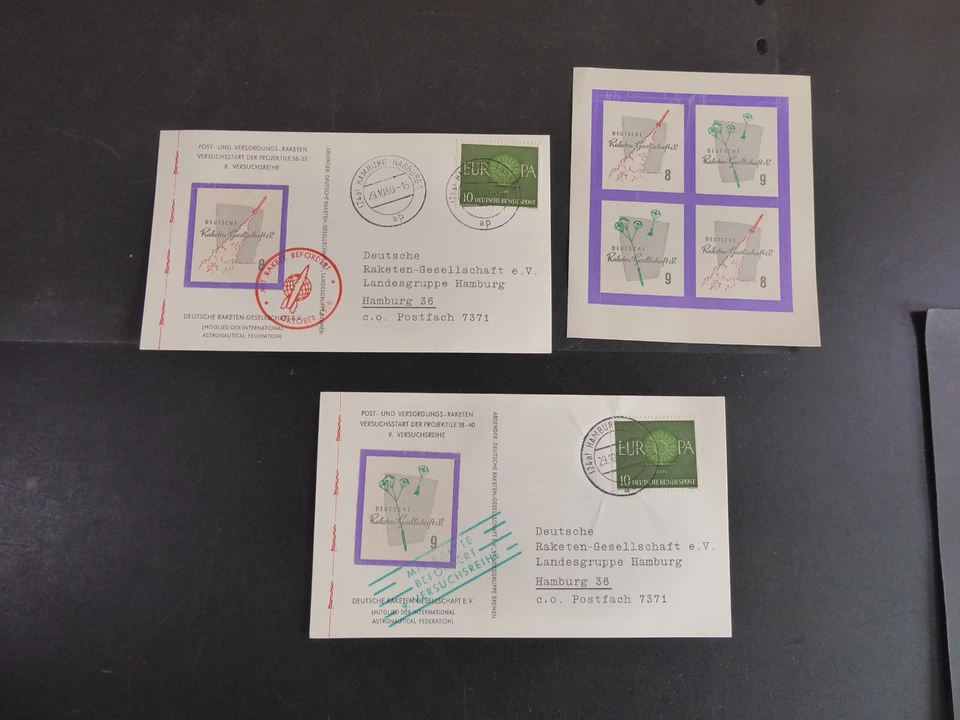 Raumfahrt/Raketenpost, Kollektion mit 115 Belegen u. div. Vignetten, ex "Sieger" - Bild 2 von 4