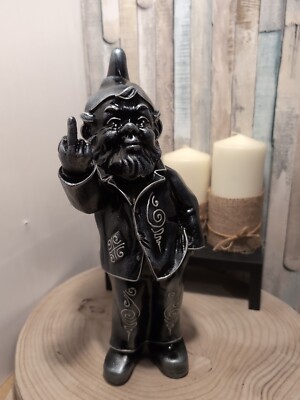 Freche unhöfliche Wichtel Resin Statue 33 cm - schwarz und silber