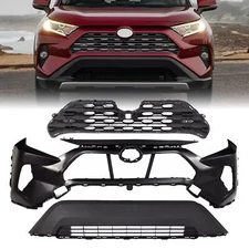 Front Bumper Cover Fascia & Grille Assembly Kit For 2019-2022 Toyota RAV4
