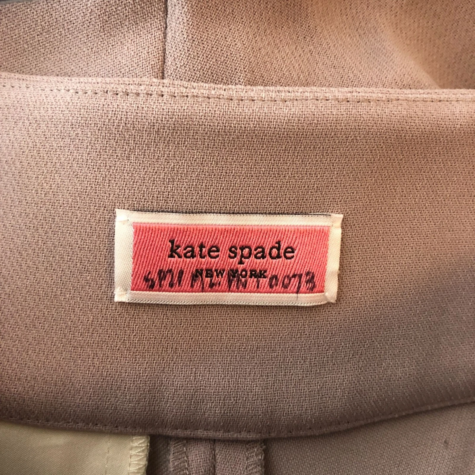 Pantalone donna Kate Spade gamba larga vita alta beige 4