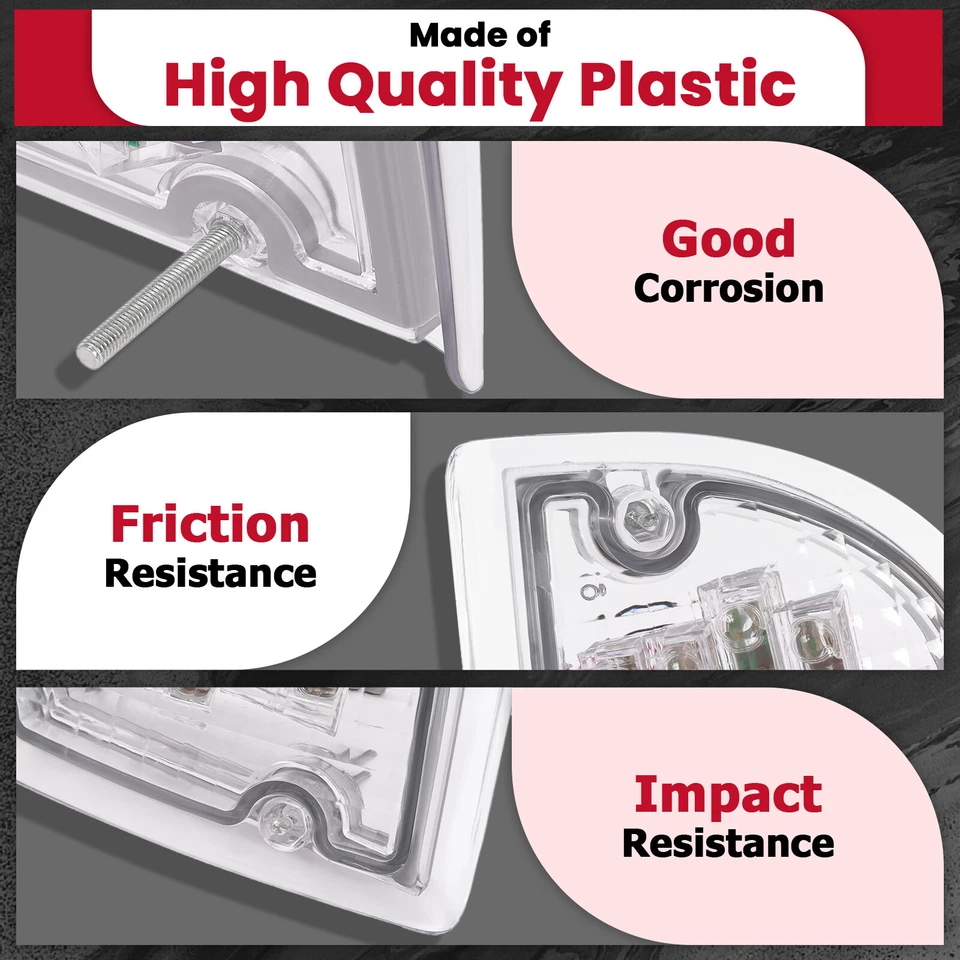 Par de luces LED transparentes de señal de giro HECASA para Kenworth K300 T300 T330 T600 86-08 Foto 4 de 4