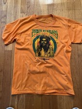 RARE 1981 Bob Marley Tribute To The King Shirt Made In USA Tuff Gong 50/50