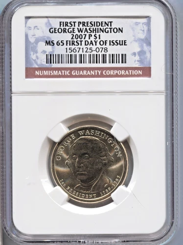 2007 P - George Washington $1 - NGC MS 65 - First Day of Issue - Lot # BC 0794