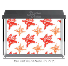 Sea Star Fish Red Orange Polyester Fish Tank Glass Backdrop Aquarium Background