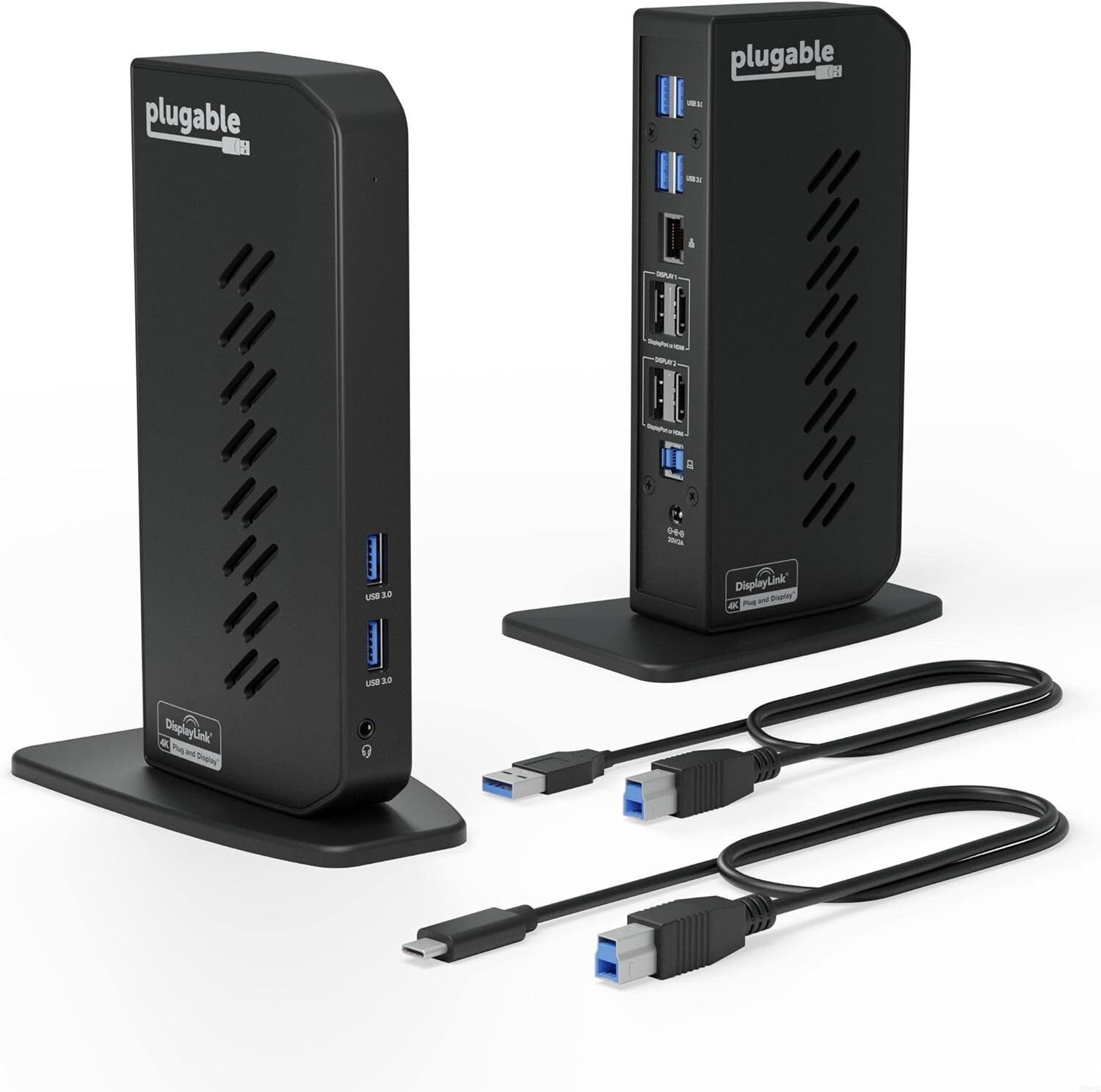 Plugable USB 3.0 and USB-C Dual 4K Display Docking Station w/ DisplayPort & HDMI