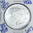 1922 BU UNCIRCULATED SILVER PEACE DOLLAR AUTHENTIC U.S. MINT FREE SHIPPING 6117