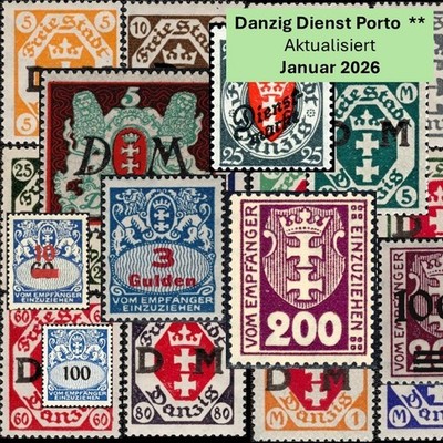 Danzig Briefmarken Porto Dienst Postfrisch D 1 - D 51,  P 1 - P 47,  **, Mint NH