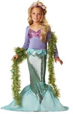 Little Mermaid Child Girls Sparkling Dress Costume 00246