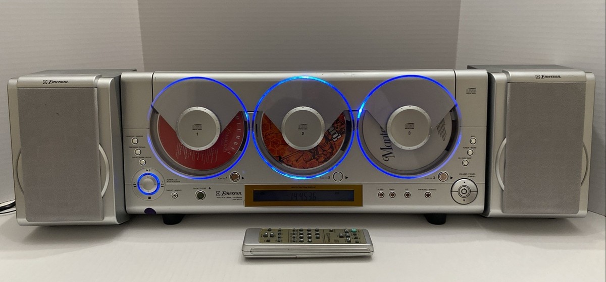 Emerson MS3103 Triple Play 3 Disc CD Player Stereo W/ Remote An