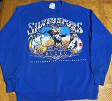 Vintage Delta Fifty-Fifty Silver Spurs Rodeo Sweatshirt Made In USA Adult L