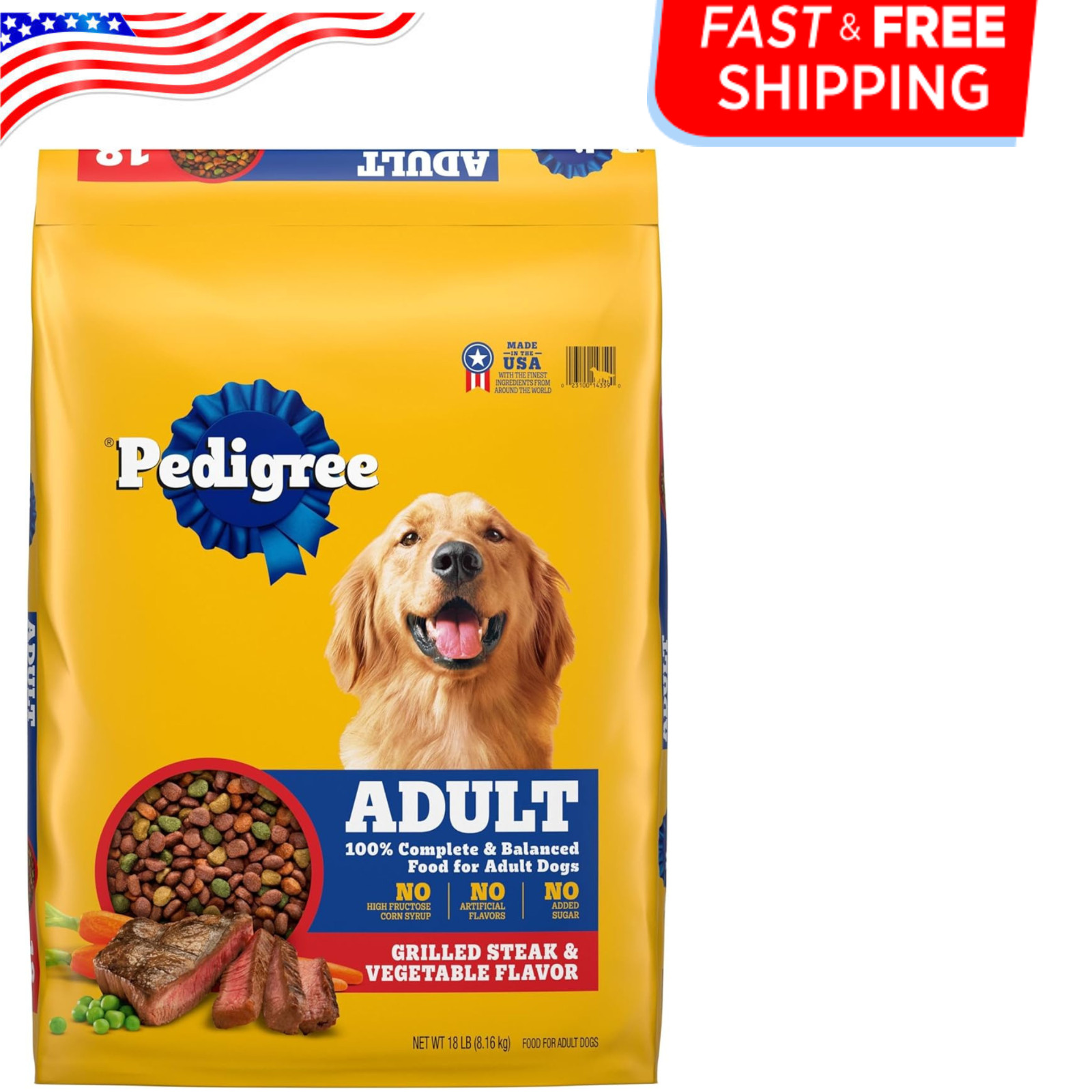 Pedigree Complete Nutrition Adult Dry Dog Food, Grilled Steak & Vegetable Flavor
