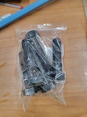 1''-8 x 4'' Hex Bolt, Black Oxide, Grd 5 Cap Screw Coarse Partial Thread, 5pk ,20E