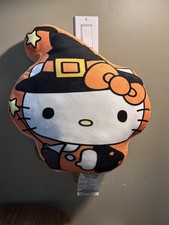 Hello Kitty by Sanrio Halloween witch orange/black Plush Pillow 14x16  2024