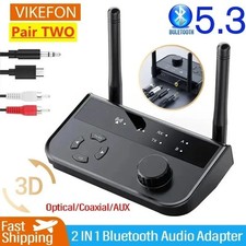 Bluetooth 5.3 Transmitter Receiver Long Range For TV Home Stereo Audio Adapter