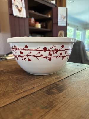 Dine At Mine Nesting Bowl Red and White Made In China