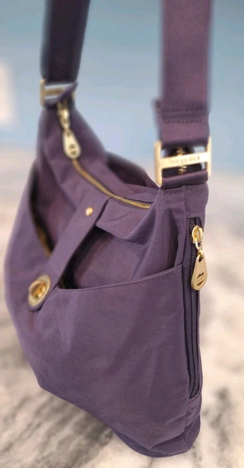 Bolso Bandolera o Bolso de Hombro Baggollini Púrpura Nylon Multi-bolsillo Embalable Nuevo Foto 4 de 4