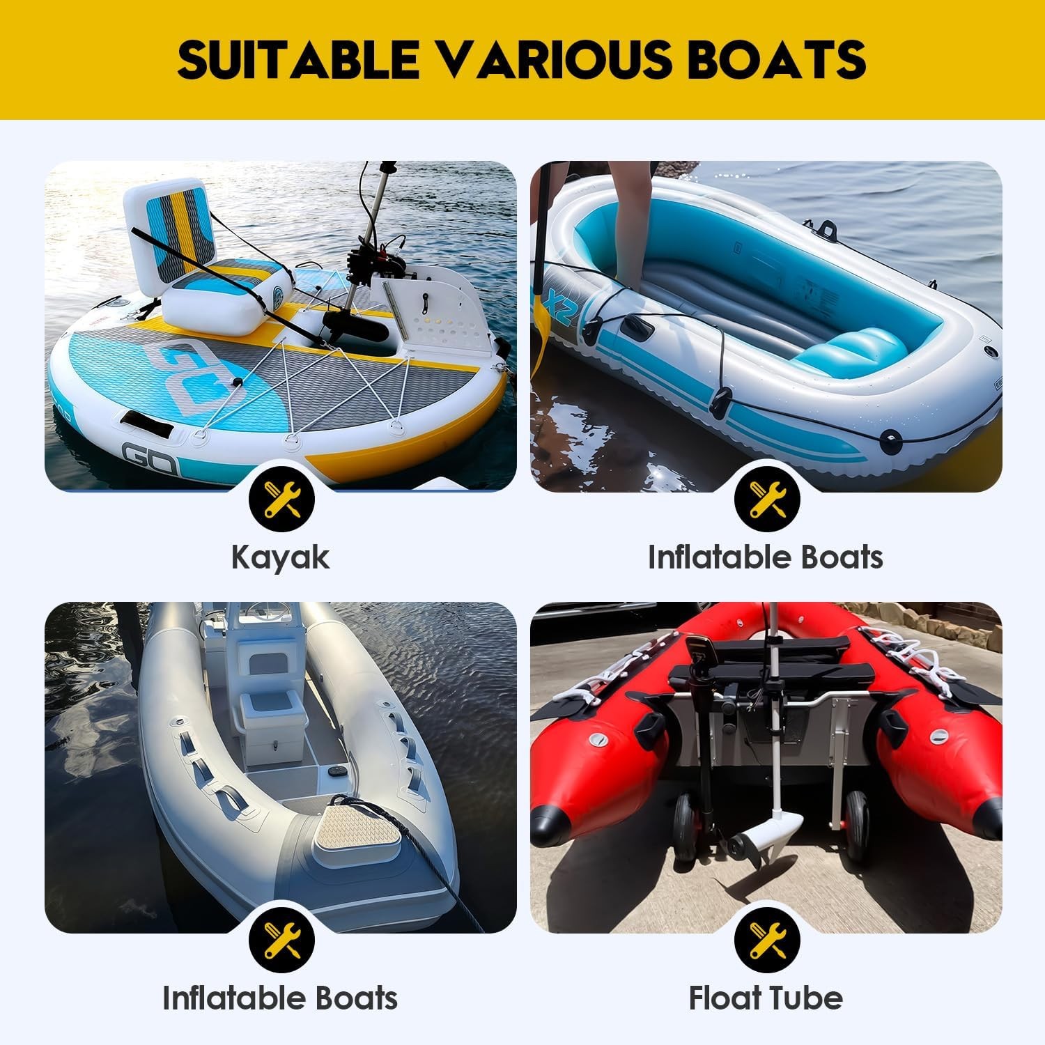Fishing Rod Holder with Glue-On Pad (PVC) for Inflatable Boats/Kayak