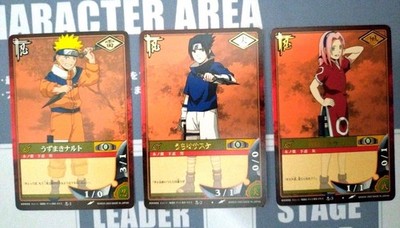 NARUTO Trading Card Game Shinobi 1 Shinobi 2 Shinobi 3 3 Card Set BANDAI 2002