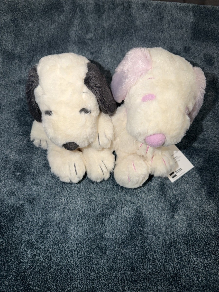 Peanuts Snoopy Plush Toy Pink & Gray Pair Yurukuta Snoopy Museum