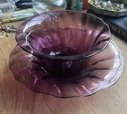 Vintage Steuben Carder Era 1920s Amethyst Glass Fingerbowl And Underplate