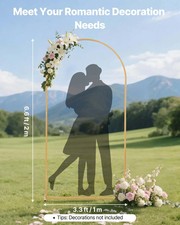 Arch Backdrop Stand, 6.6 x 3.3 ft, Stable Structure, Easy Assembly, 1 Piece Gold