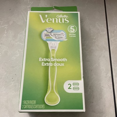 Gillette Venus Extra Smooth Green Women's Razor Handle + 2 Blade Refills