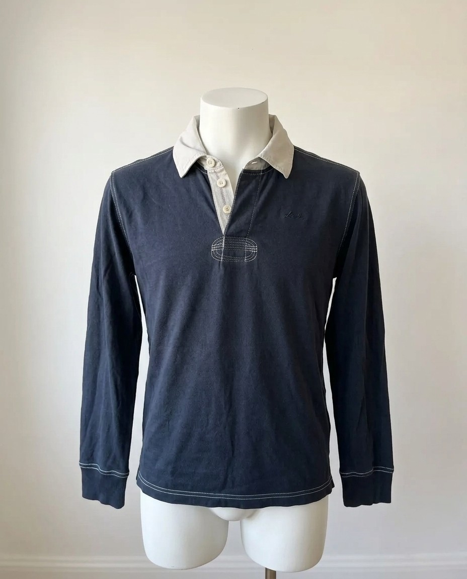 ROBE DI KAPPA POLO MANICA LUNGA UOMO TG.L BLU ORIGINALE