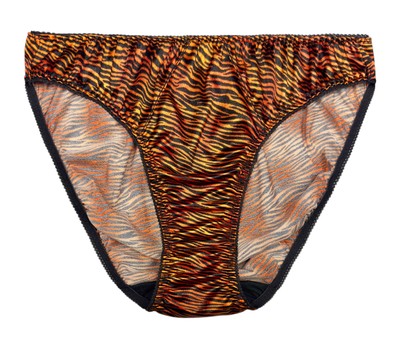 Retro Satin Panty Tiger Print 2XL