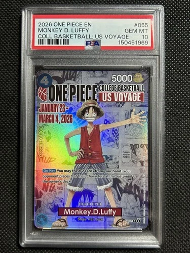 2026 ONE PIECE PROMOS COLLEGE BASKETBALL: US VOYAGE MONKEY D. LUFFY PSA 10