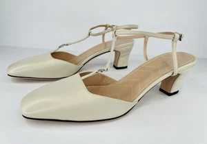 ESCARPINS FEMME GUCCI PETITE GG SLINGBACK BLANC NAPPA CHARLOTTE TAILLE EU 40,5