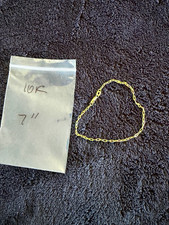 10K  Solid Yellow Gold Paper  Chain Bracelet 7in Lobster Clasp