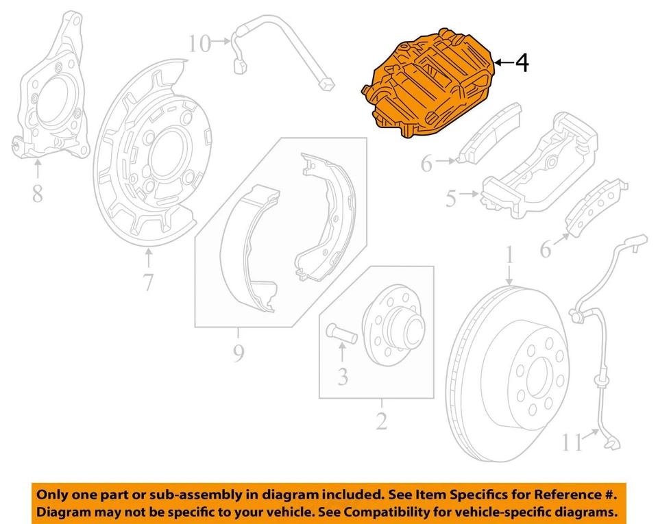 2011-2019 CHEVY SILVERADO 2500 OEM СУППОРТ ЗАДНЕГО ДИСКОВОГО ТОРМОЗА ПОД ПРАВУЮ РУКУ 20909266 - Изображение 3 из 4