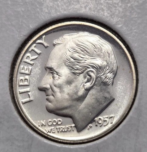 1957 Proof Cameo Roosevelt Silver Dime