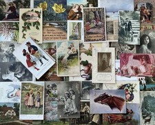 Lot / lot de 50 cartes postales d'artistes kitsch avant 1945