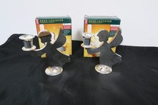 TCM  - 2  Kerzenständer  - Leuchter  Engel aus Metall - versilbert - Höhe 13 cm,