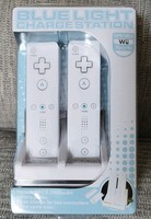 NINTENDO WII COMPATIBLE BLUE LIGHT CHARGE STATION AND 2 BATTERY PACKS NEW SEALED