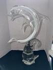 Vintage Hand Blown Glass Murano Italian Art Studio Dolphin 21” Sculpture — photo 1