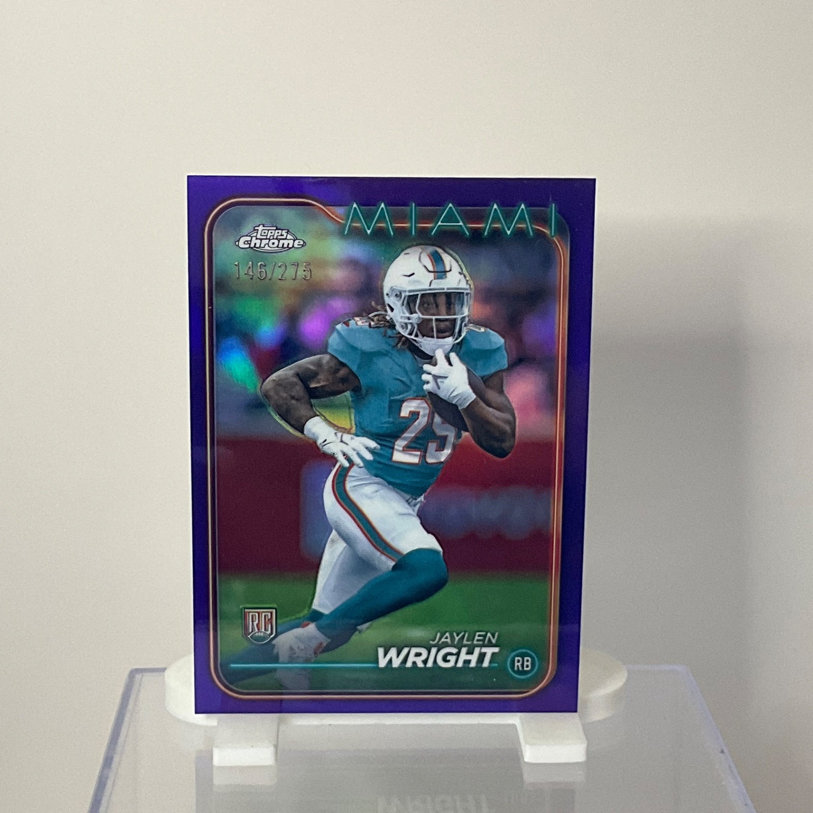 2024 Topps Chrome - Rookies Jaylen Wright (RC) #239 Purple Refractor, /275