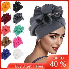 African Women Flower Hat Turban Hijab Nigerian Auto Gele Headtie Bonnet Cap Wrap