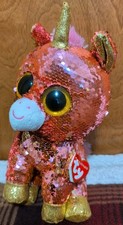 TY Flippables Sequin Plush - SUNSET the Unicorn (Medium - 10 inch) - Beanie Boos