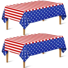 KatchOn, Plastic 4th of July Tablecloth - 108" x 54" | Disposable Fourth of J...